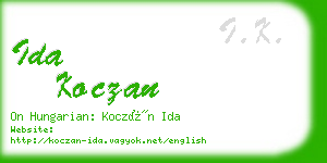 ida koczan business card